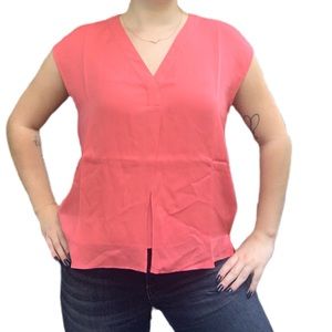 NWT NORDSTROM Silk Boxy V-Neck Placket Blouse